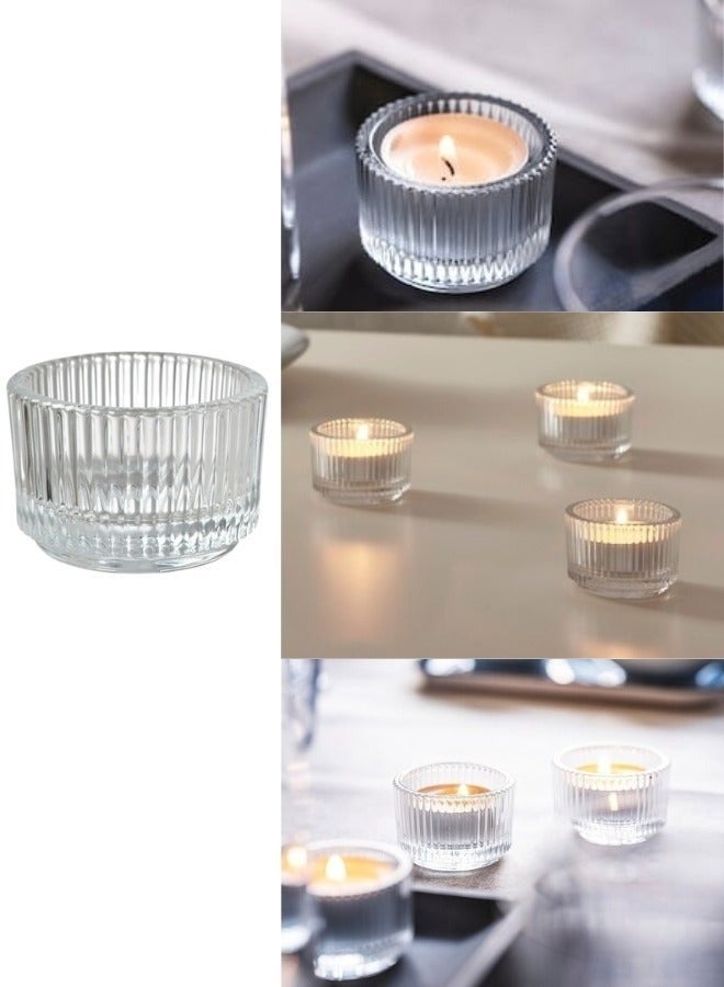 Mini Clear Tealight Candle Holder – Stackable Elegant Glass Cup for Cozy Home Lighting & Romantic Decoration - Image 4